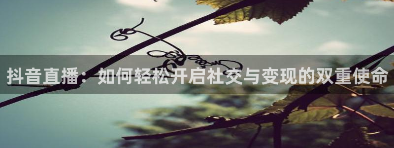 劲爆体育直播免费观看nba：抖音直播：如何轻松开启社交与变现的双重使命